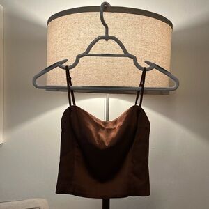 Aritzia Brown Satin Cami Top